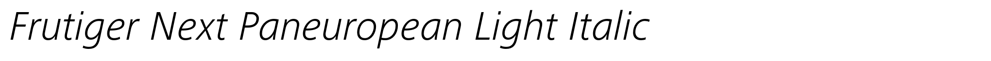 Frutiger Next Paneuropean Light Italic image